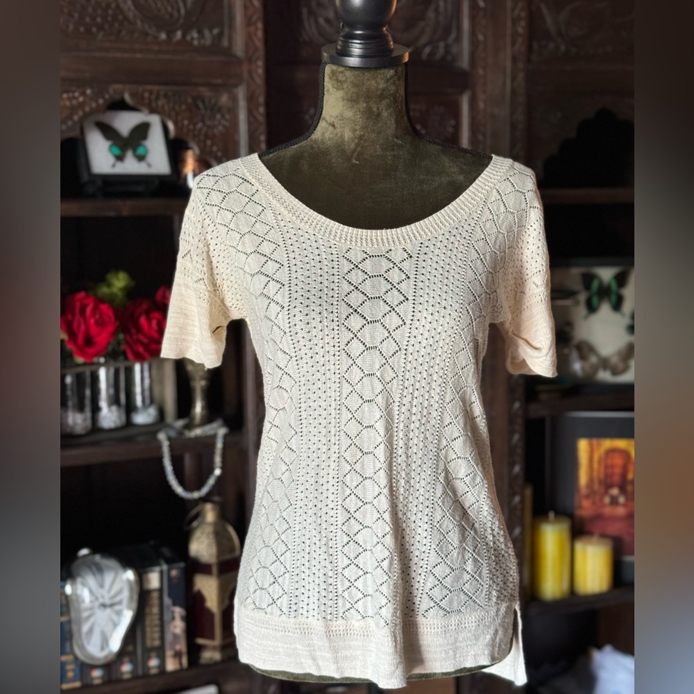 Lucky Brand XS knitted off white top - Picture 1 of 6